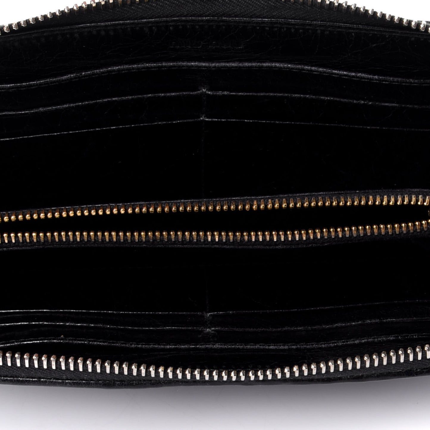 Nappa Matelasse Lux Zip Around Wallet Black
