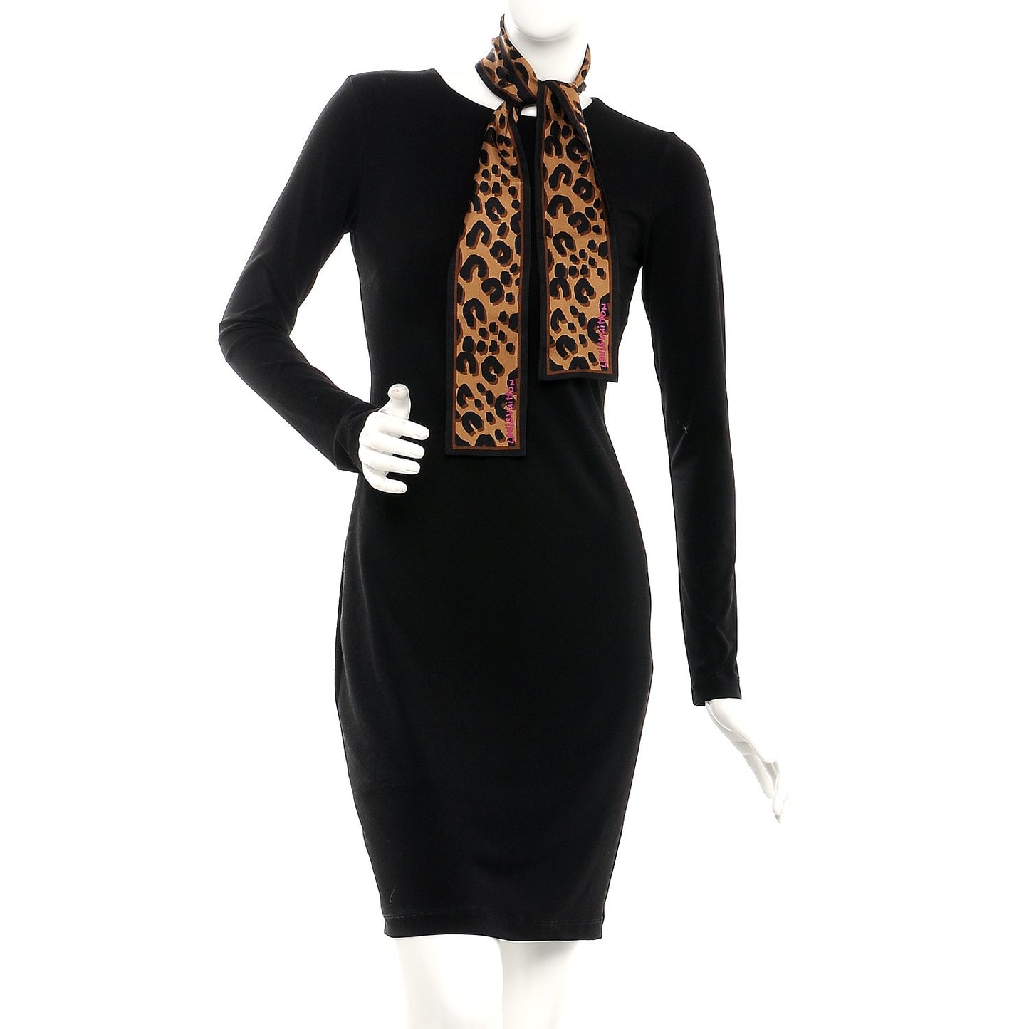 Silk Leopard Bandeau Scarf Marron