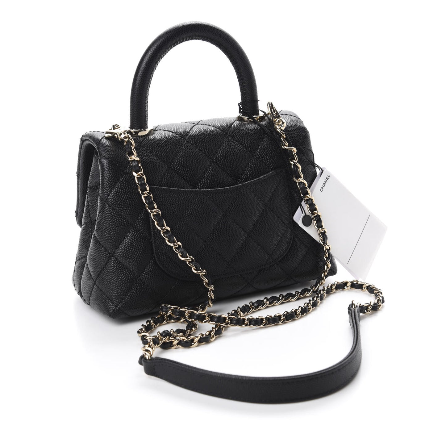 Caviar Quilted Extra Mini Coco Handle Flap Black