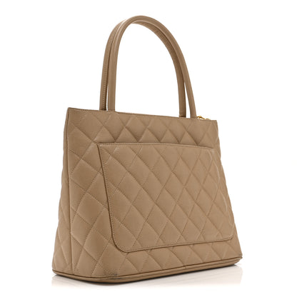 Chanel Caviar Quilted Medallion Tote Beige 3 of 15