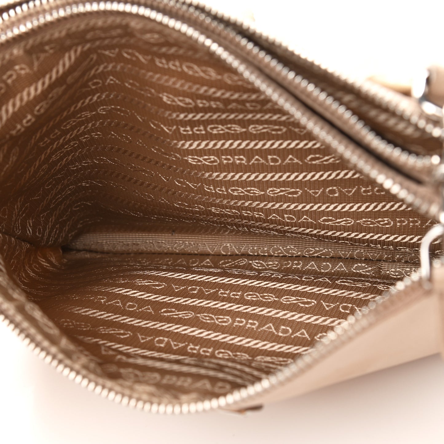 Re-Nylon Saffiano Re-Edition 2000 Double Zip Crossbody Bag Cammeo
