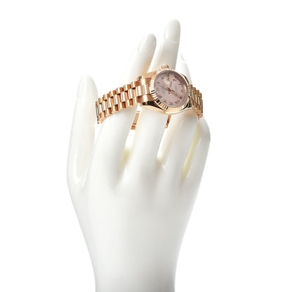 Rolex 18K Everose Gold 26mm Oyster Perpetual Datejust President Watch Champagne Roman 179175 2 of 6