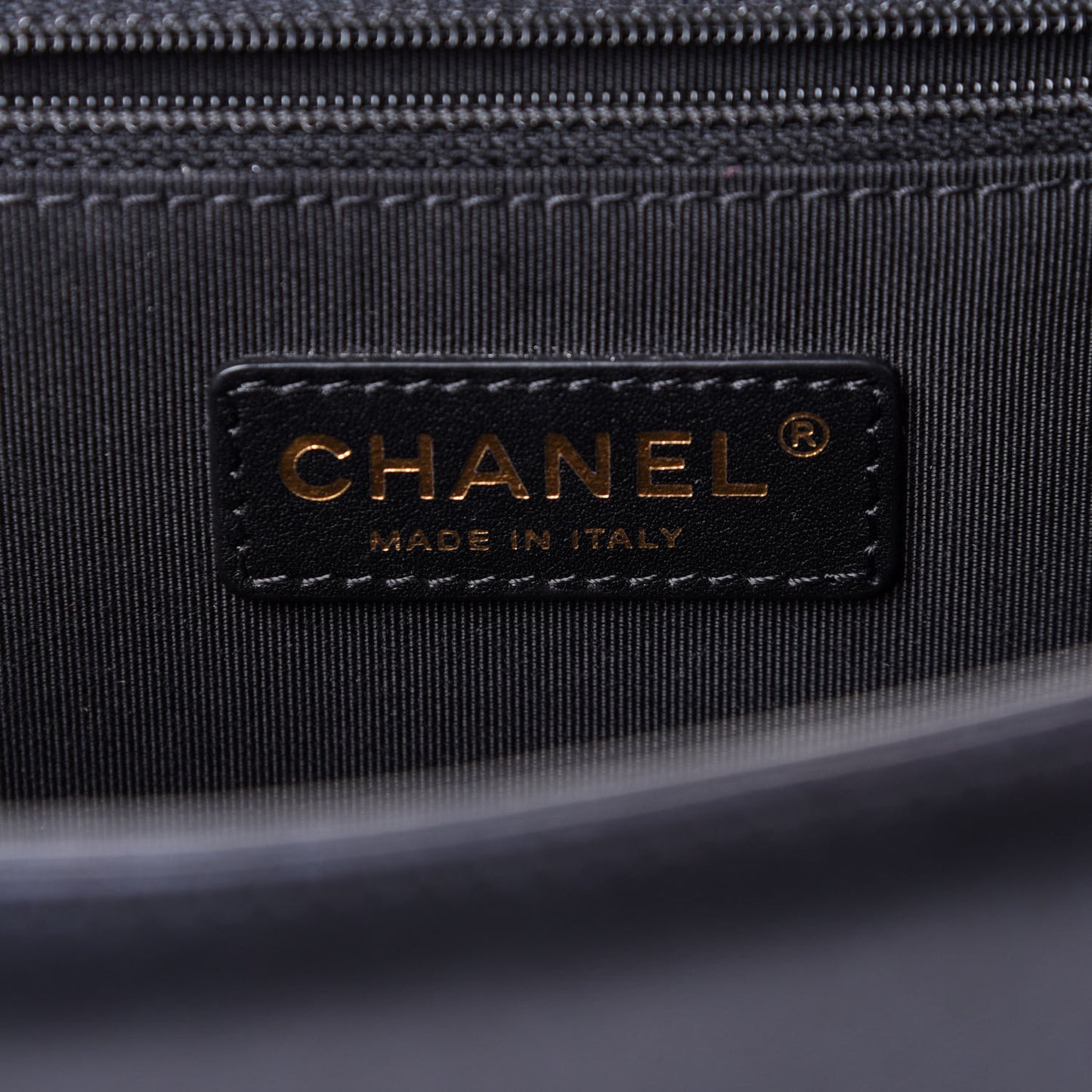 Lambskin Quilted Large Boy Flap Black