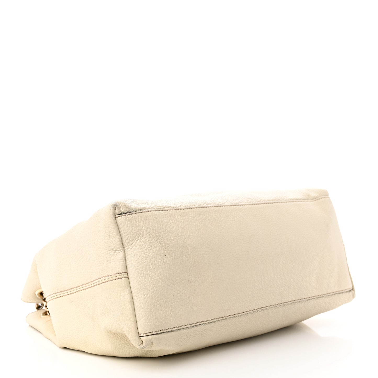 Pebbled Calfskin Medium Soho Chain Shoulder Bag Off White