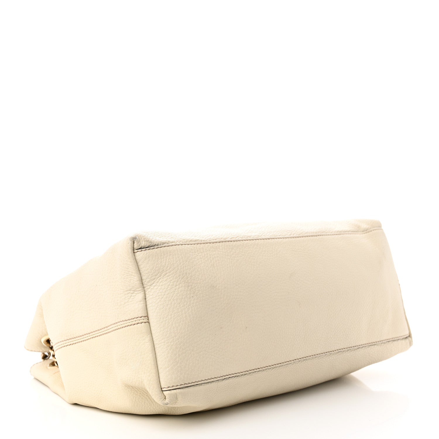 Gucci Pebbled Calfskin Medium Soho Chain Shoulder Bag Off White 4 of 16