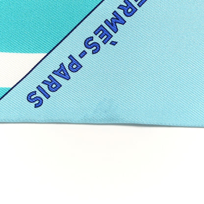 Hermes Silk Le Jardin de la Maharani Twilly Bleu Glacier Turquoise 5 of 5