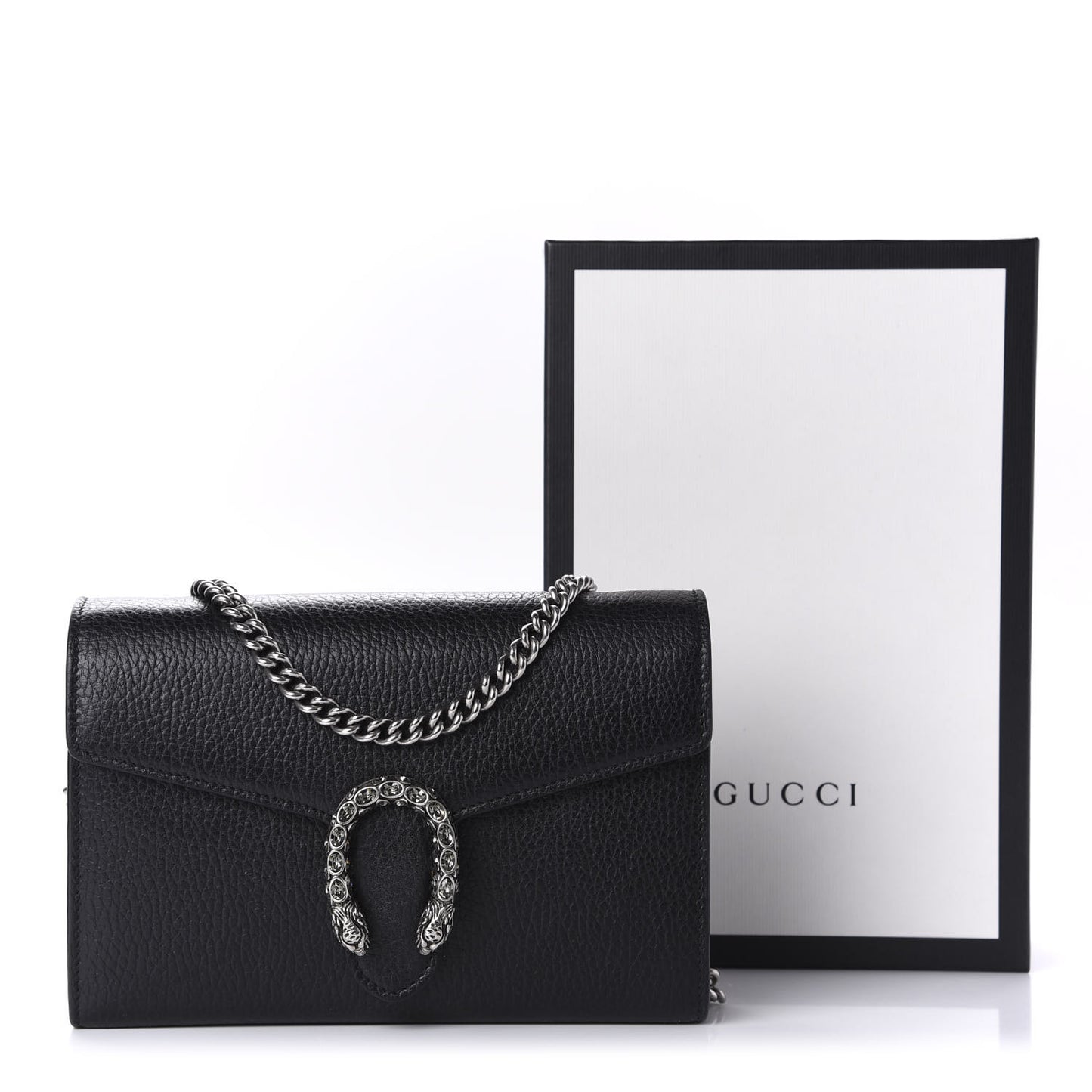 Calfskin Mini Dionysus Chain Wallet Black