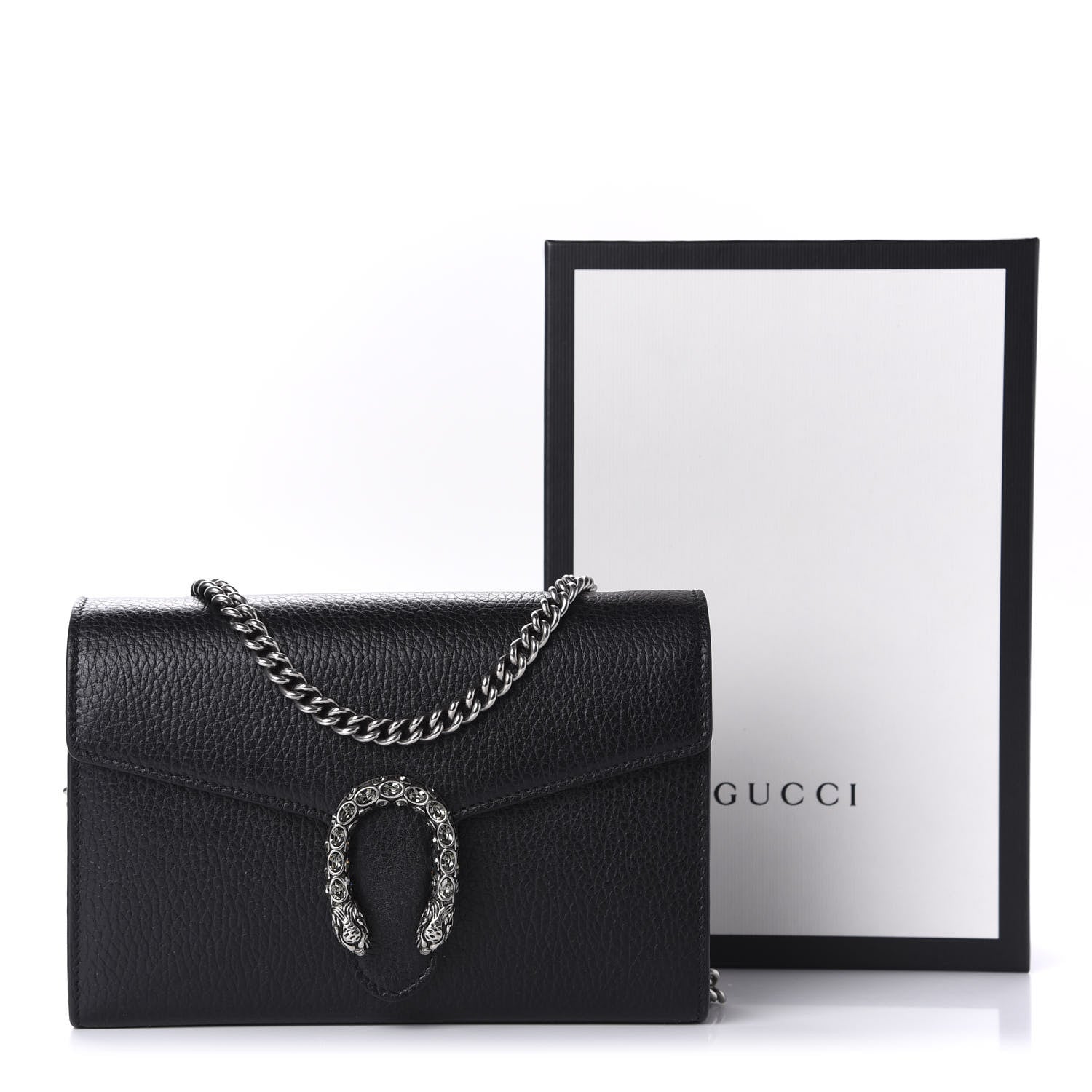 Gucci Calfskin Mini Dionysus Chain Wallet Black 11 of 11