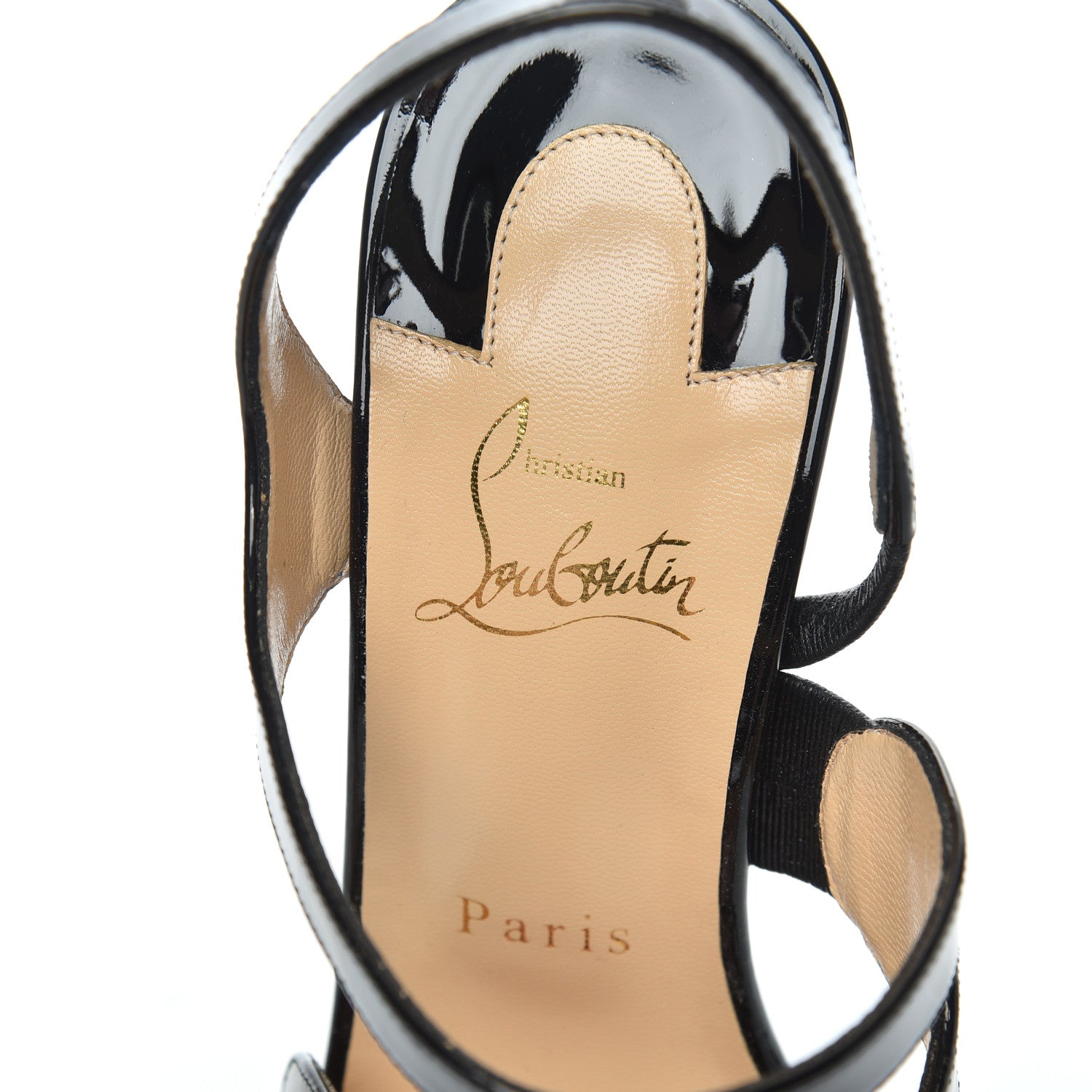 Christian Louboutin Patent Vavazou Asymmetric 100 Strappy Sandals 39 Black 6 of 11