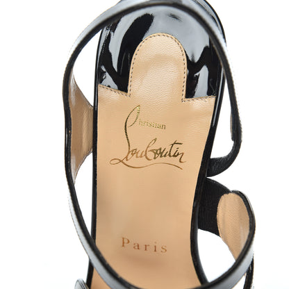 Christian Louboutin Patent Vavazou Asymmetric 100 Strappy Sandals 39 Black 6 of 11