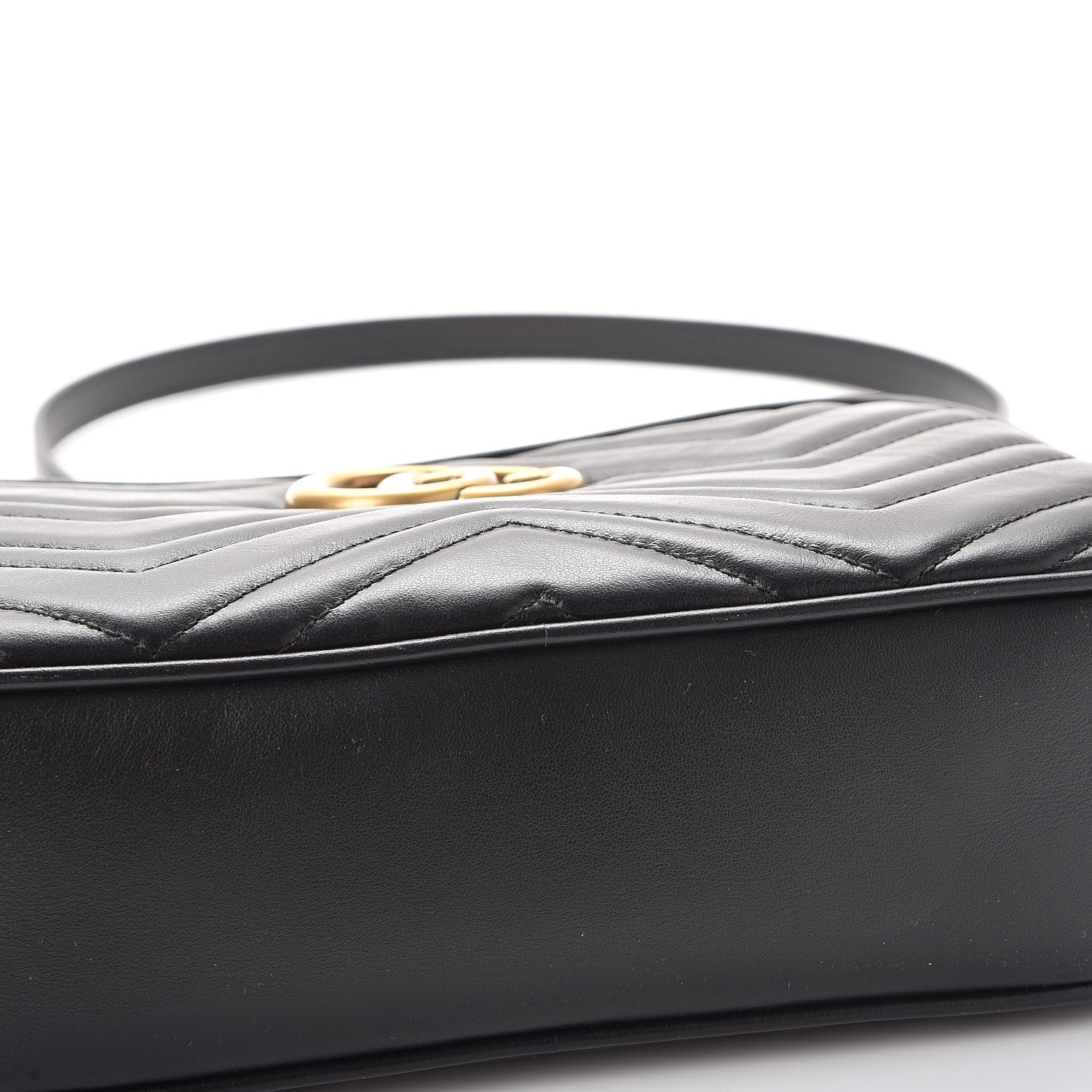 Gucci Calfskin Matelasse Small GG Marmont Chain Shoulder Bag Black 8 of 8