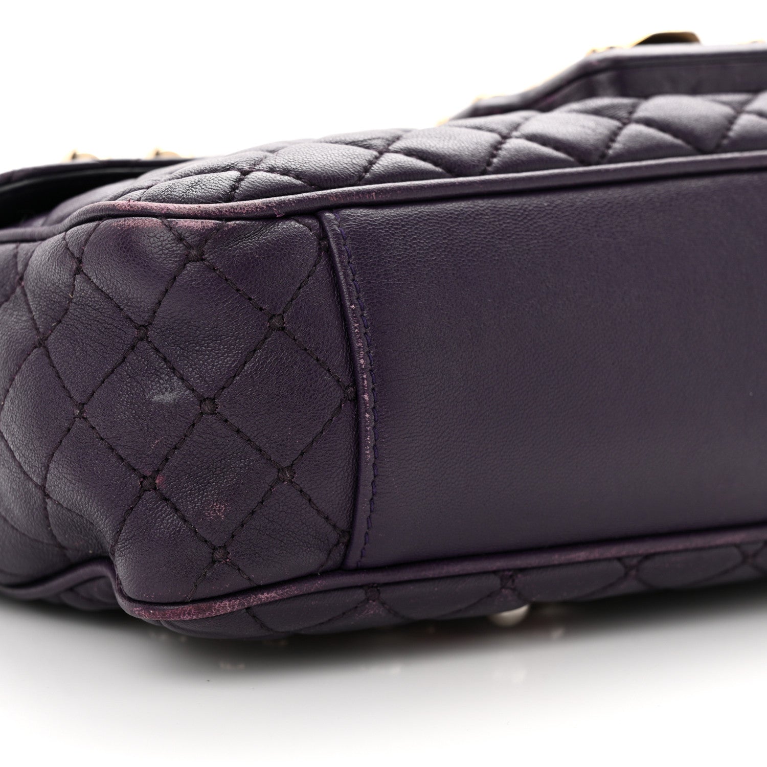 Dolce & Gabbana Lambskin Watersnake Embellished Lucia Shoulder Bag Purple 8 of 19