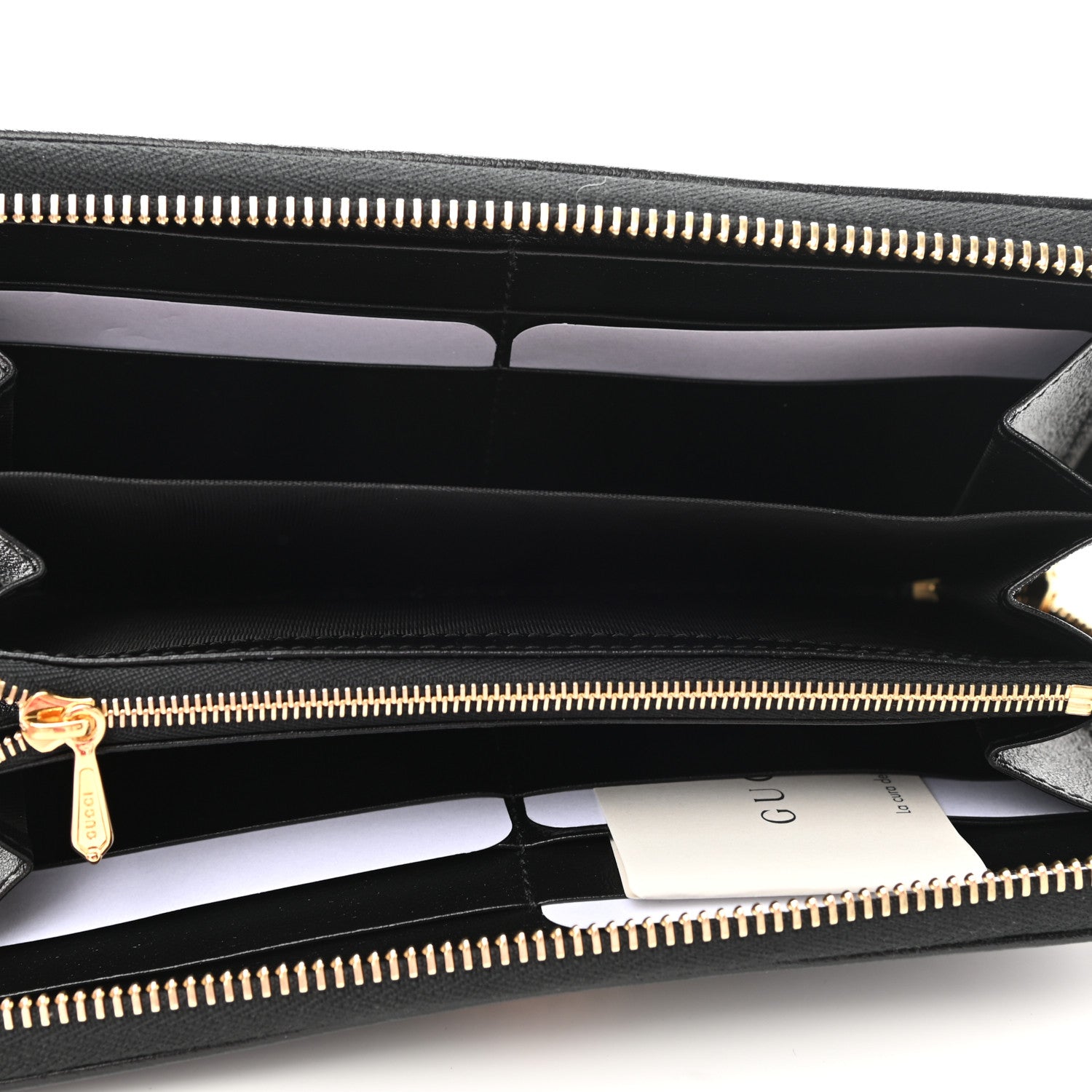 Gucci Calfskin Web Rajah Zip Around Wallet Black 5 of 7