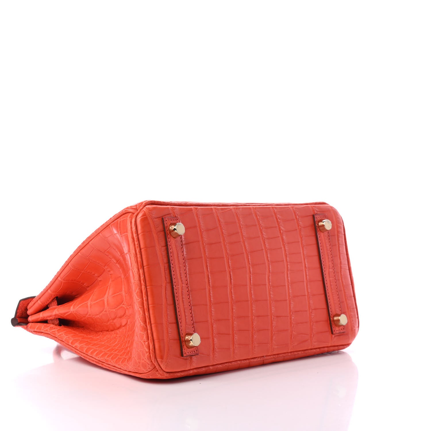 Hermes Matte Alligator Birkin 25 Orange Poppy 3 of 9