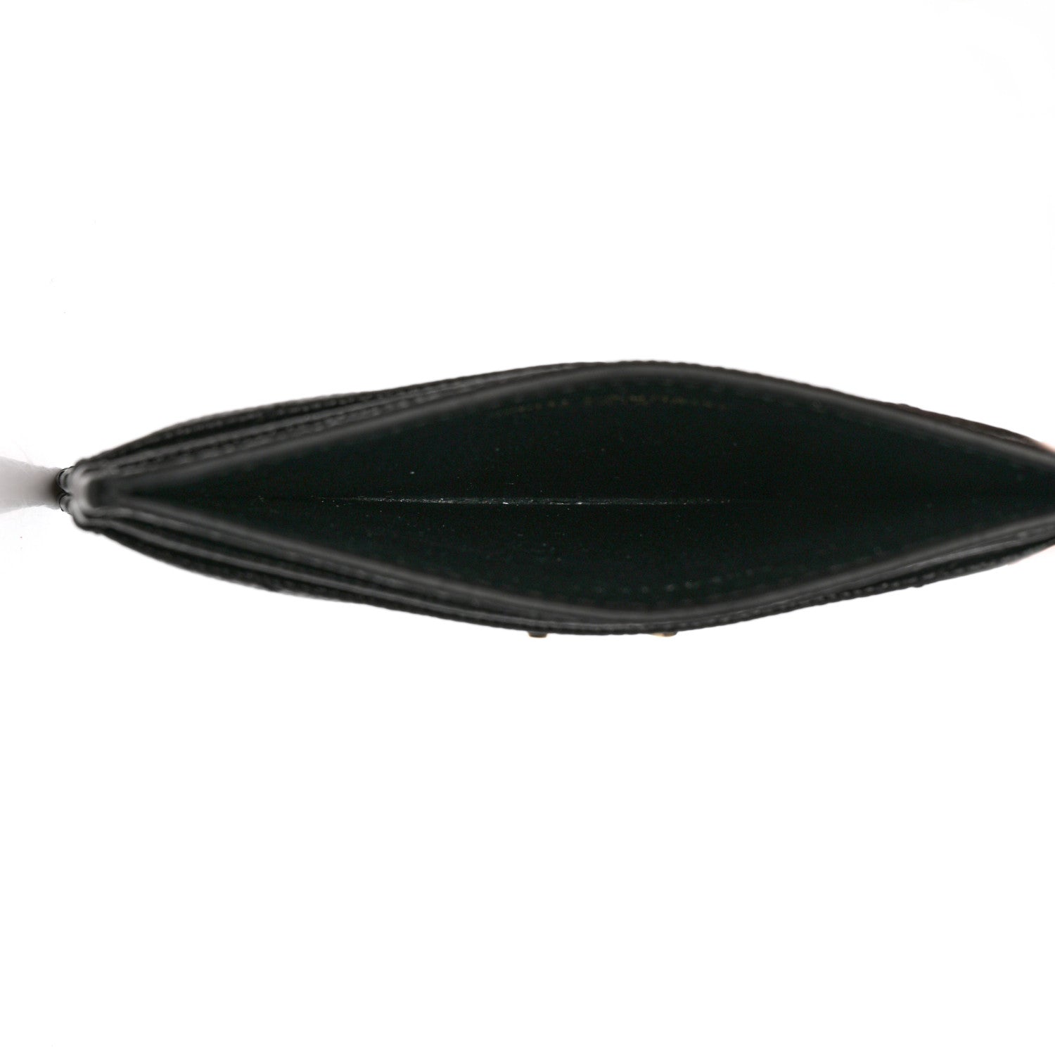 Saint Laurent Grain De Poudre Matelasse Chevron Monogram Credit Card Case Black 5 of 7