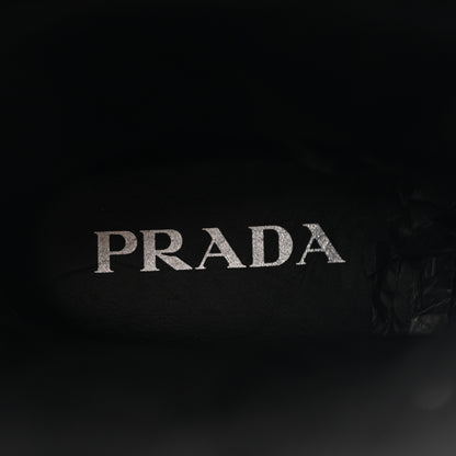 Prada Nylon Gabardin Metal Triangle Logo Padded Moon Boots 39.5 Black 6 of 10