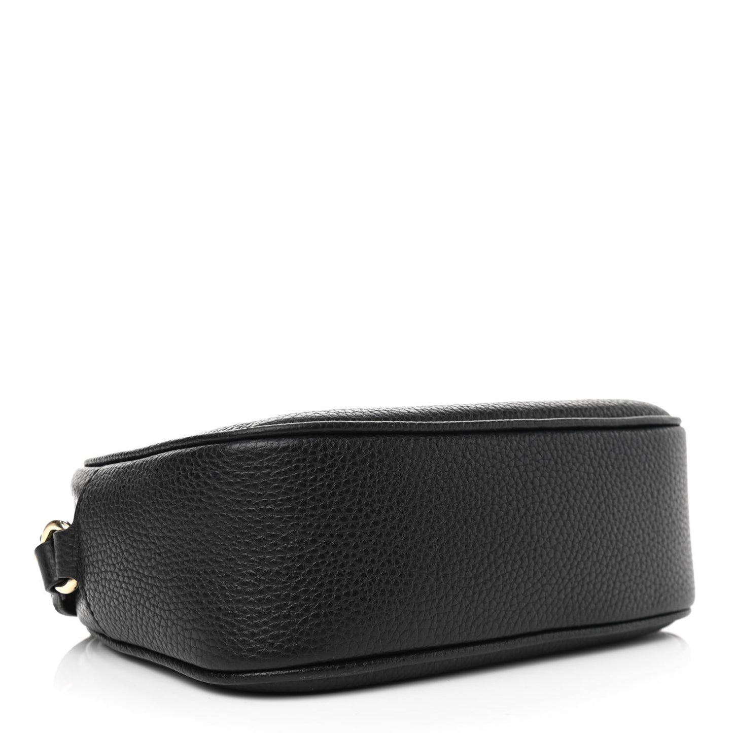 Pebbled Calfskin Small Soho Disco Bag Black