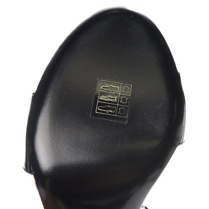 Saint Laurent Patent Calfskin Fetish 105 Sandal Heels 40 Black 10 of 11
