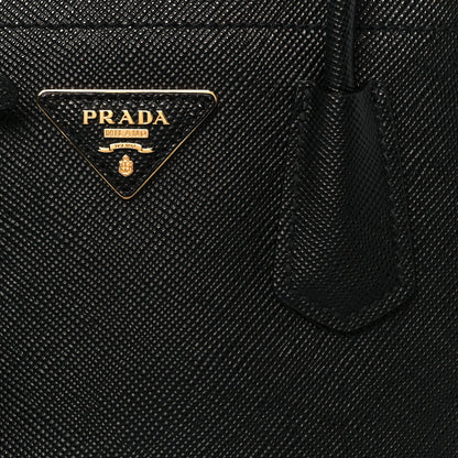 Prada Saffiano Cuir Mini Double Bag Black 9 of 11