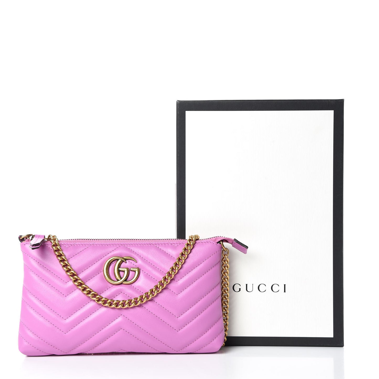 Calfskin Matelasse Mini GG Marmont Chain Bag Candy Mousse
