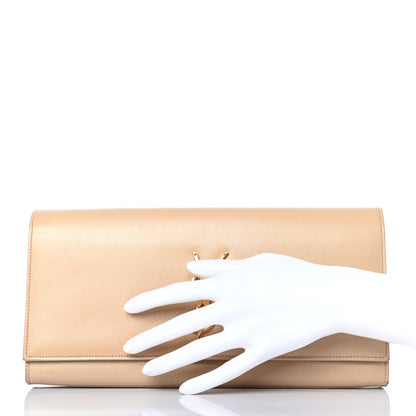 Saint Laurent Grain De Poudre Classic Monogram Cassandre Clutch Nude 2 of 12