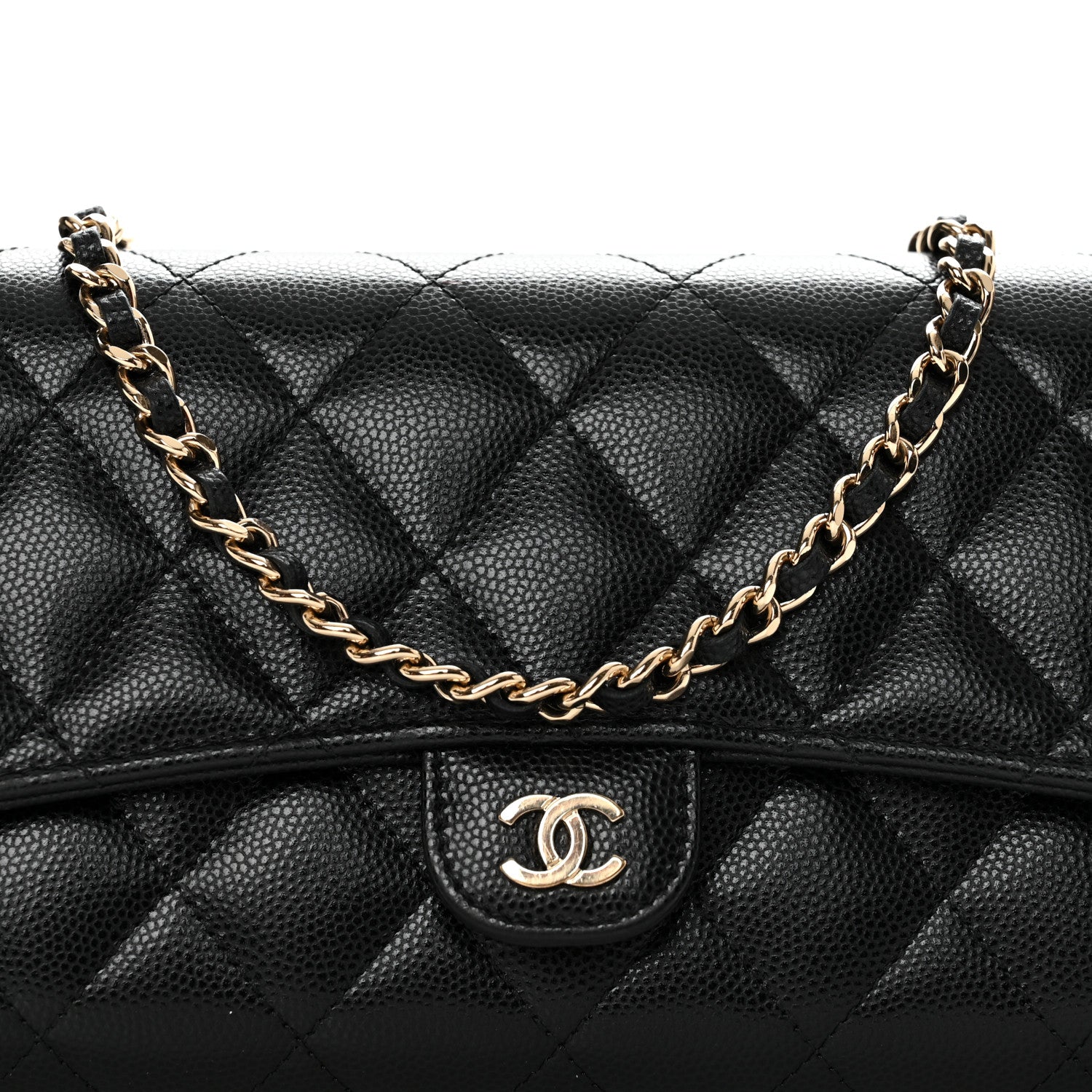 Chanel Caviar Quilted Phone Holder Wallet on Removable Chain Black 10 of 13