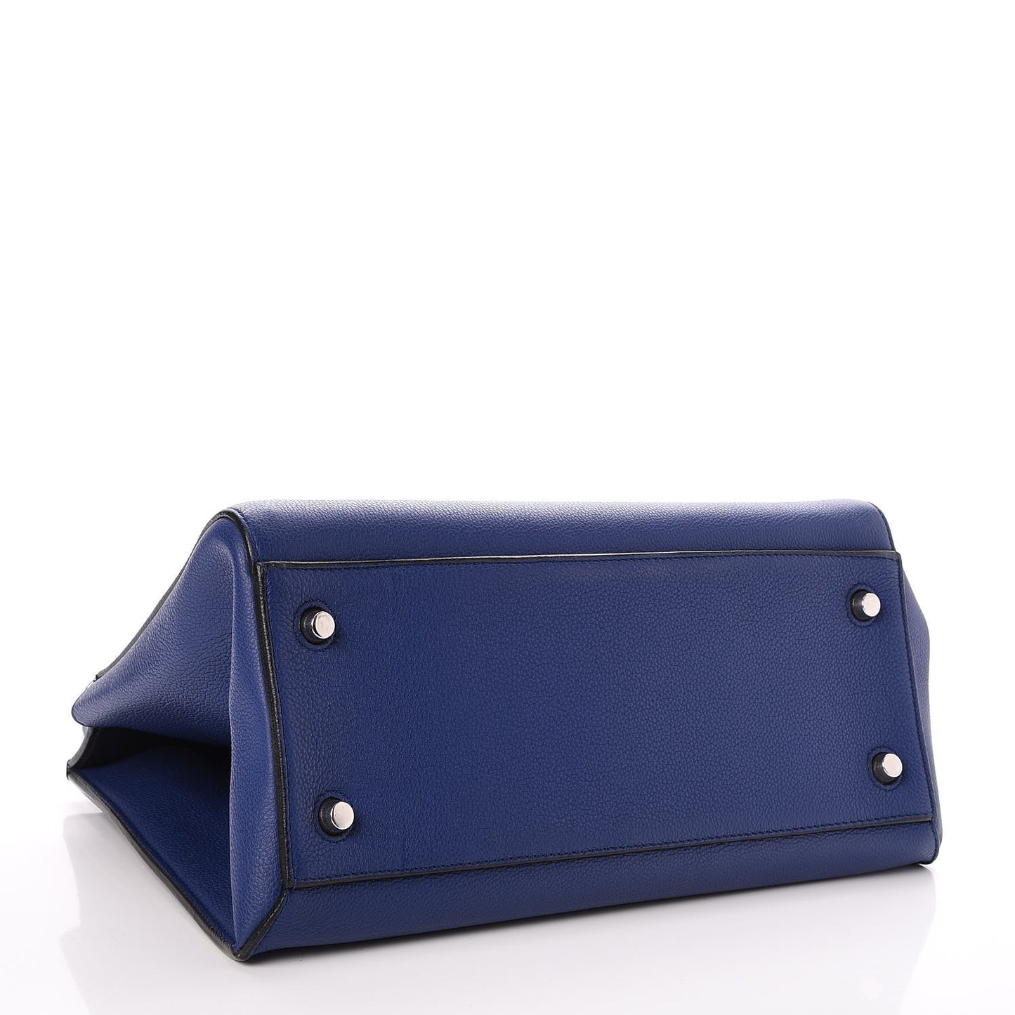 Drummed Calfskin Small Edge Shoulder Bag Indigo