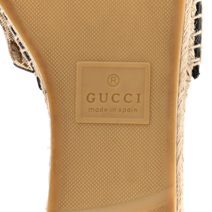 Gucci Monogram Matelasse GG Marmont Espadrille 20mm Slide Sandals 40 Beige Ebony Black 7 of 11