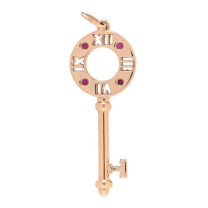 Tiffany 18K Rose Gold Ruby Atlas Pierced Key Pendant 1 of 4