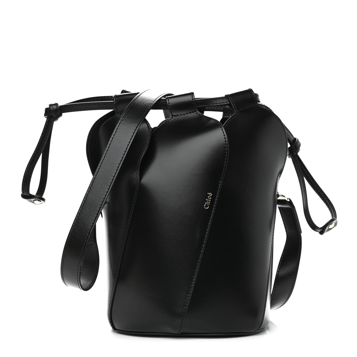 Chloe Smooth Grained Calfskin Small Tulip Bucket Bag Black 3 of 9