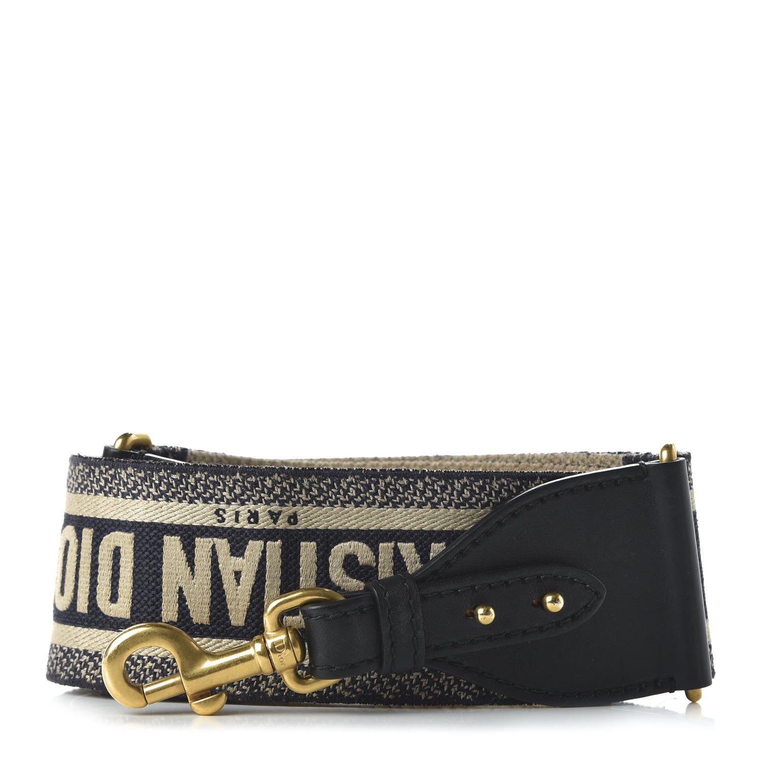 Christian Dior Canvas Embroidered Shoulder Strap Blue 1 of 5