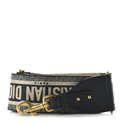 Christian Dior Canvas Embroidered Shoulder Strap Blue 1 of 5