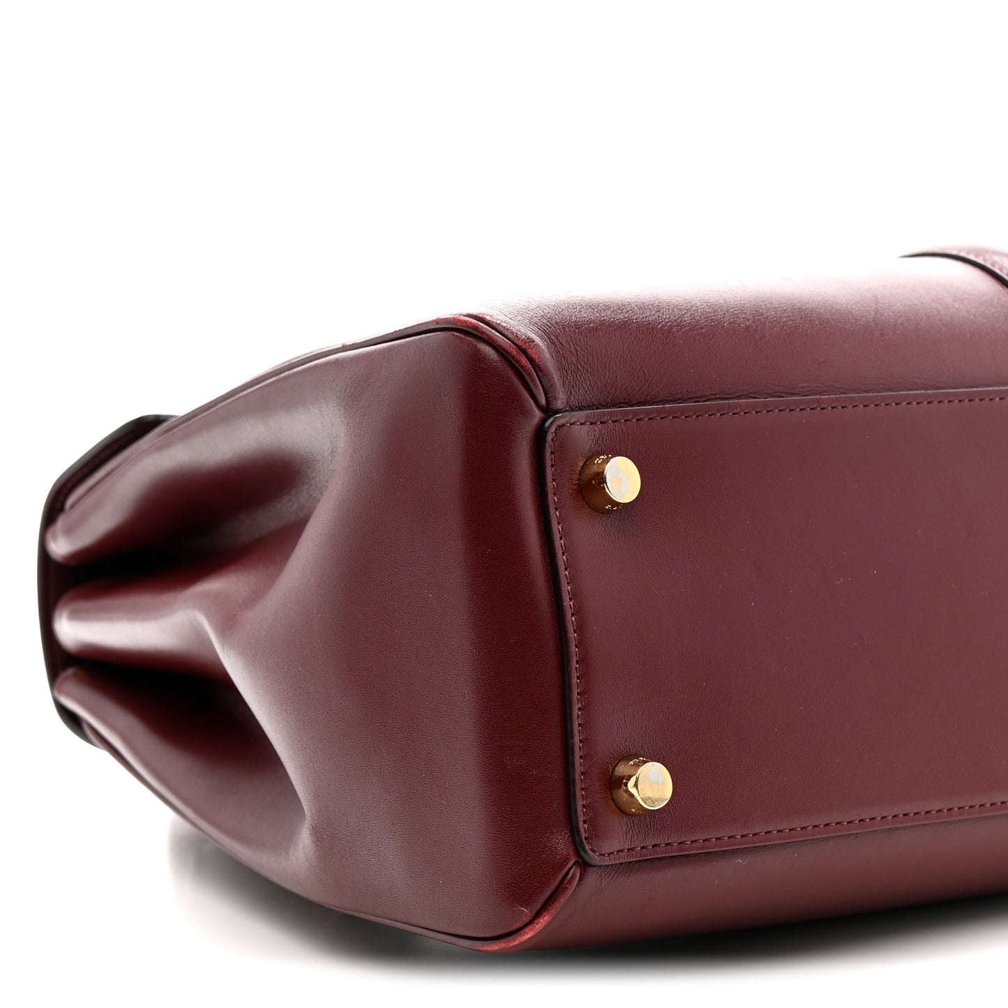 Satinated Calfskin Medium 16 Top Handle Bag Light Burgundy