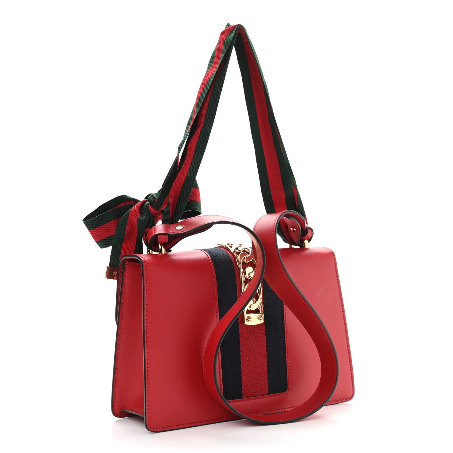Calfskin Small Sylvie Shoulder Bag Hibiscus Red