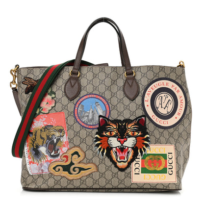 Gucci Soft GG Supreme Monogram Courrier Medium Crossbody Tote Beige New Acero 1 of 11