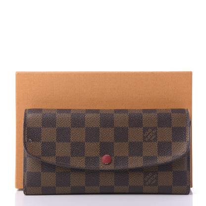 Louis Vuitton Damier Ebene Emilie Wallet Red 10 of 12