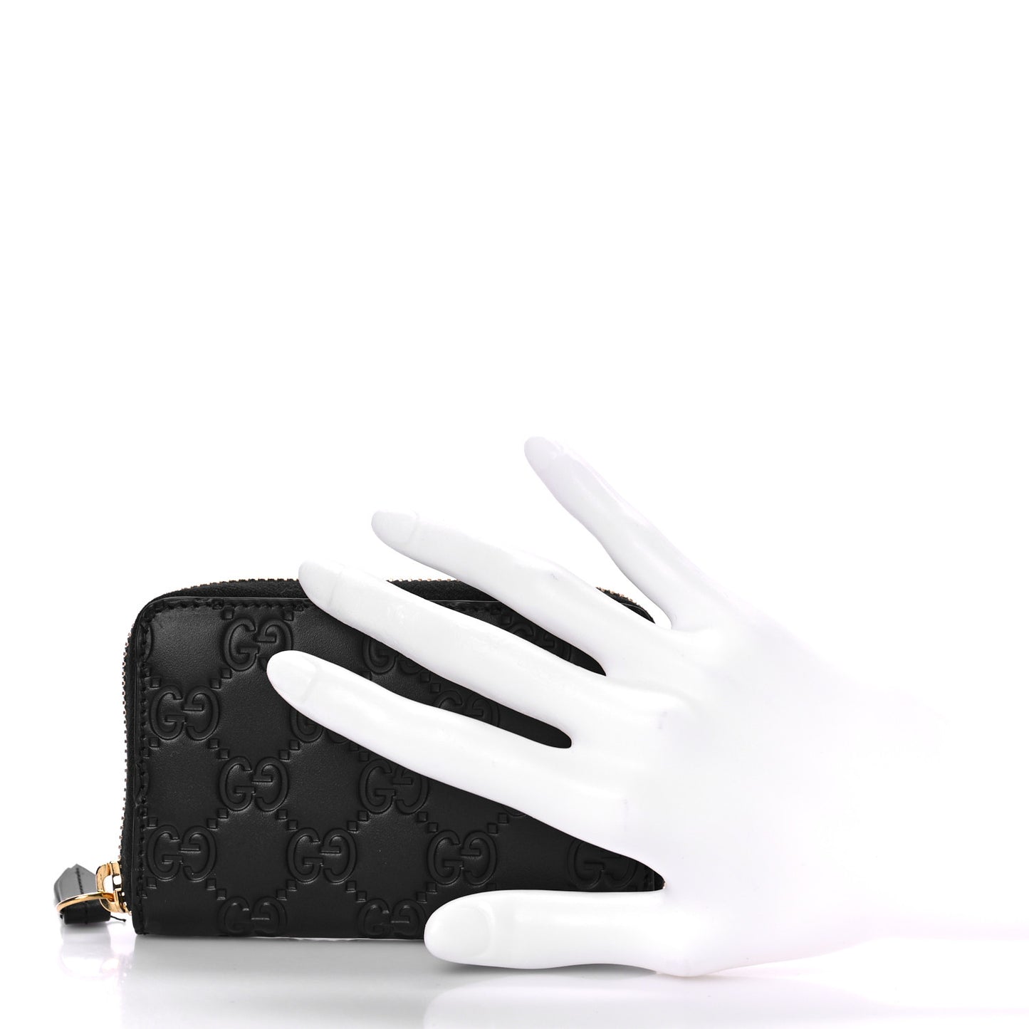 Guccissima Zip Around Card Case Black