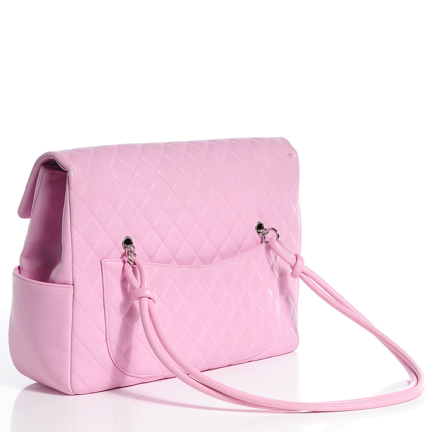 Chanel Calfskin Quilted Large Cambon Flap Pink Black 5 of 12