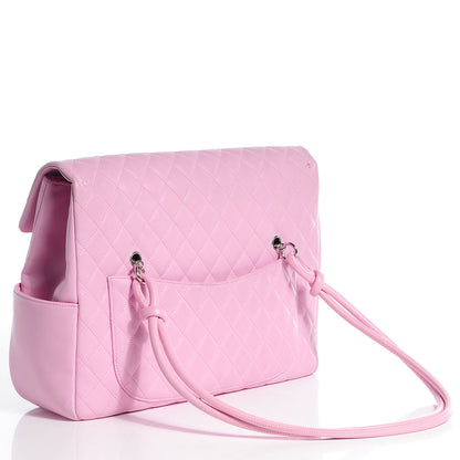 Chanel Calfskin Quilted Large Cambon Flap Pink Black 5 of 12