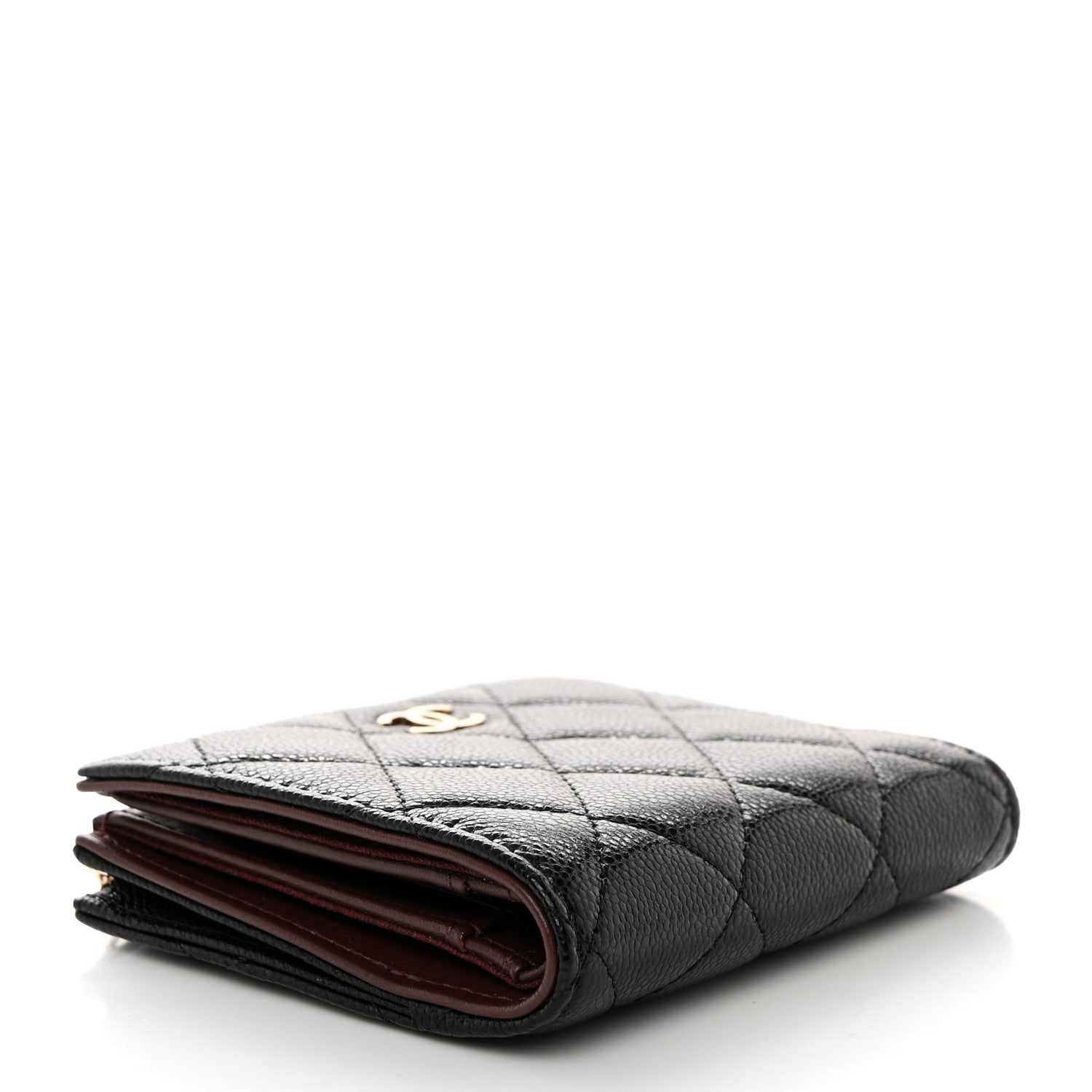 Chanel Caviar Quilted CC Zip Compact Wallet Black 4 of 9