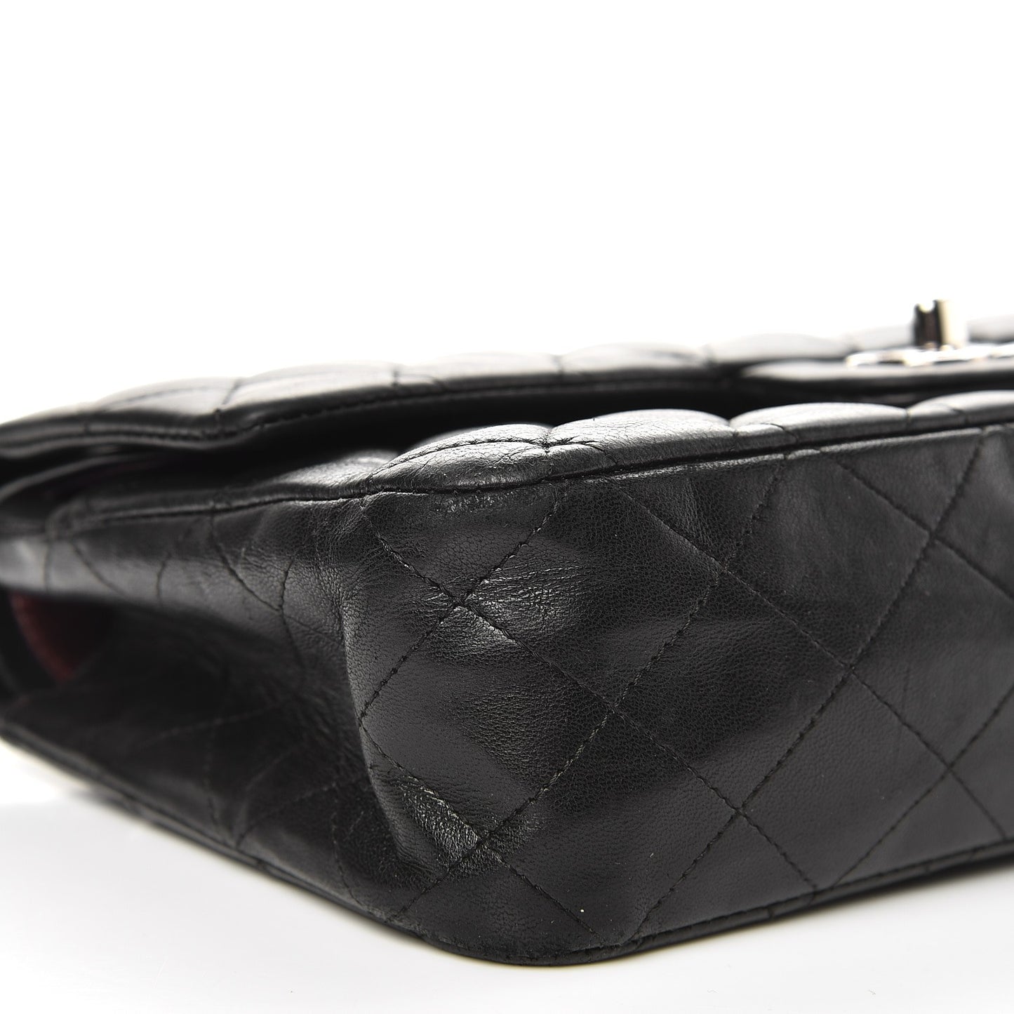 Lambskin Quilted Medium Double Flap Black