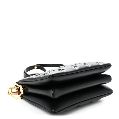 Louis Vuitton Lambskin Embossed Monogram Coussin BB Black 4 of 9