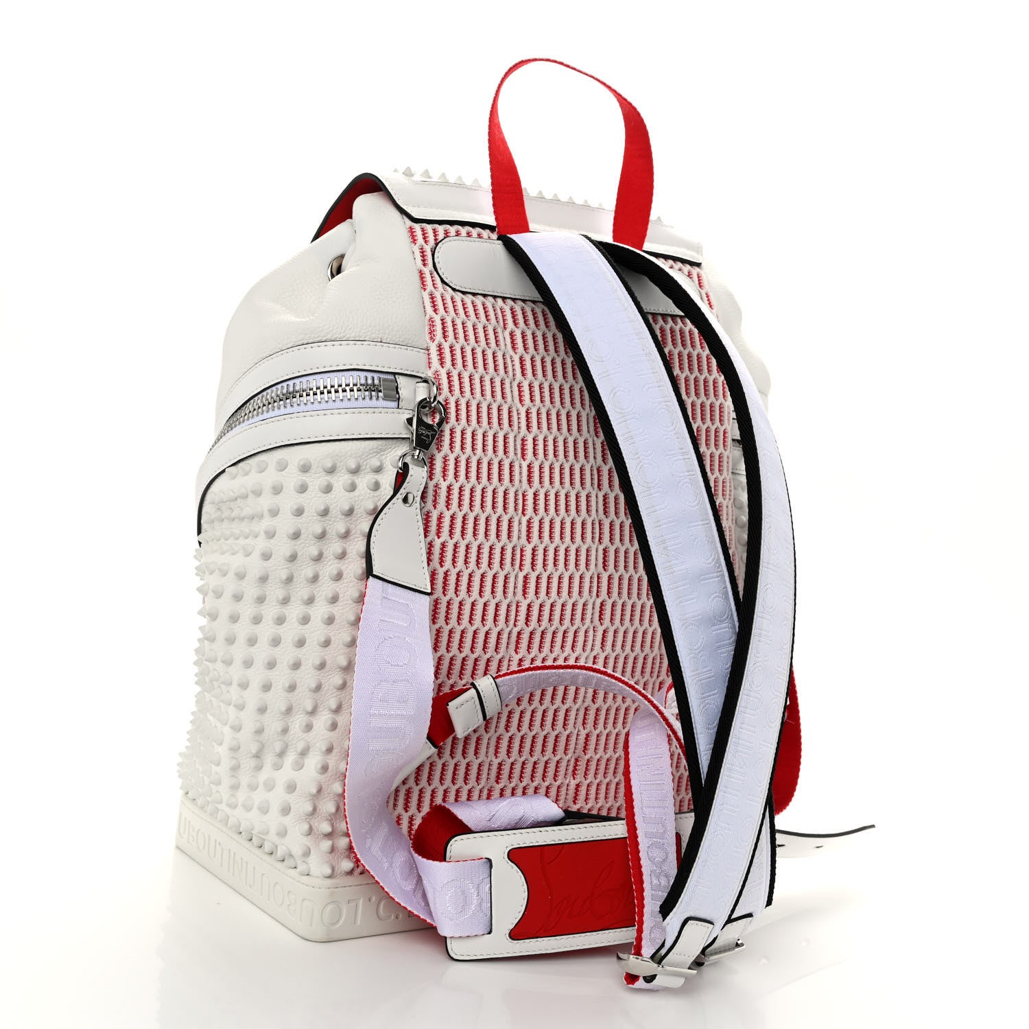 Christian Louboutin Calfskin Spiked Explorafunk Backpack White 4 of 11