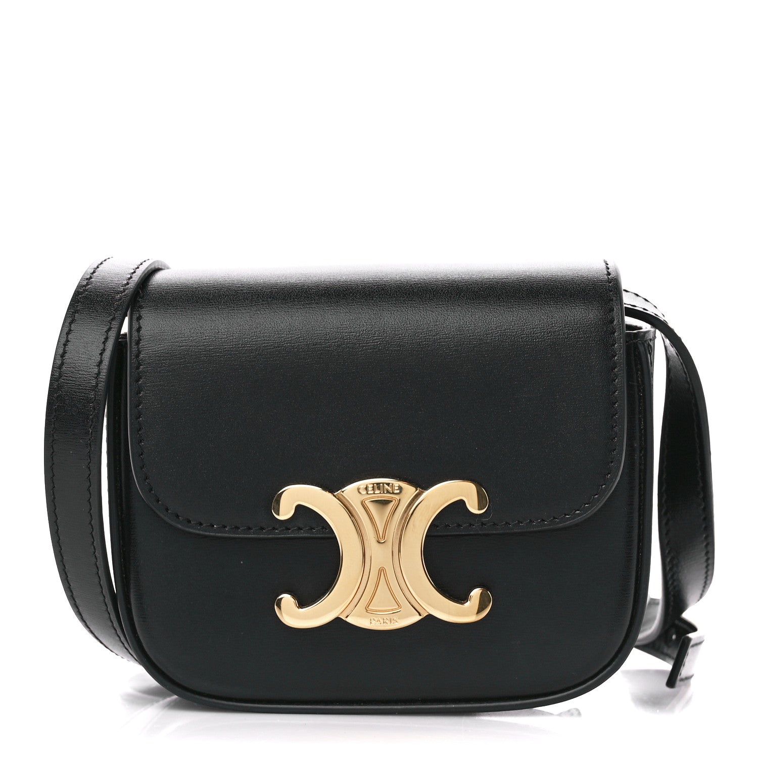 Celine Shiny Calfskin Mini Triomphe Black 1 of 10