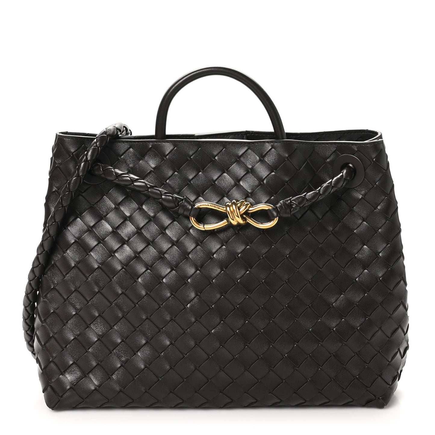 Nappa Intrecciato Medium Andiamo Shoulder Bag Fondant