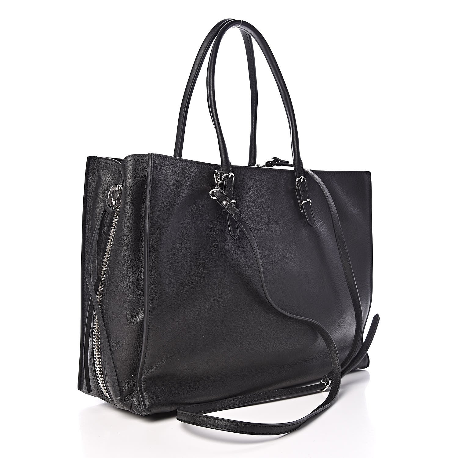 Balenciaga Veau Papier B4 Zip Around Tote Black 3 of 9