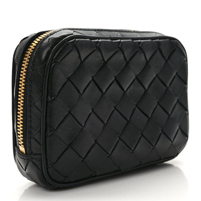 Bottega Veneta Calfskin Intrecciato Teen Zippered Pouch Black 3 of 9