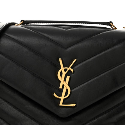 Saint Laurent Calfskin Y Quilted Monogram Small Loulou Chain Satchel Black 8 of 10