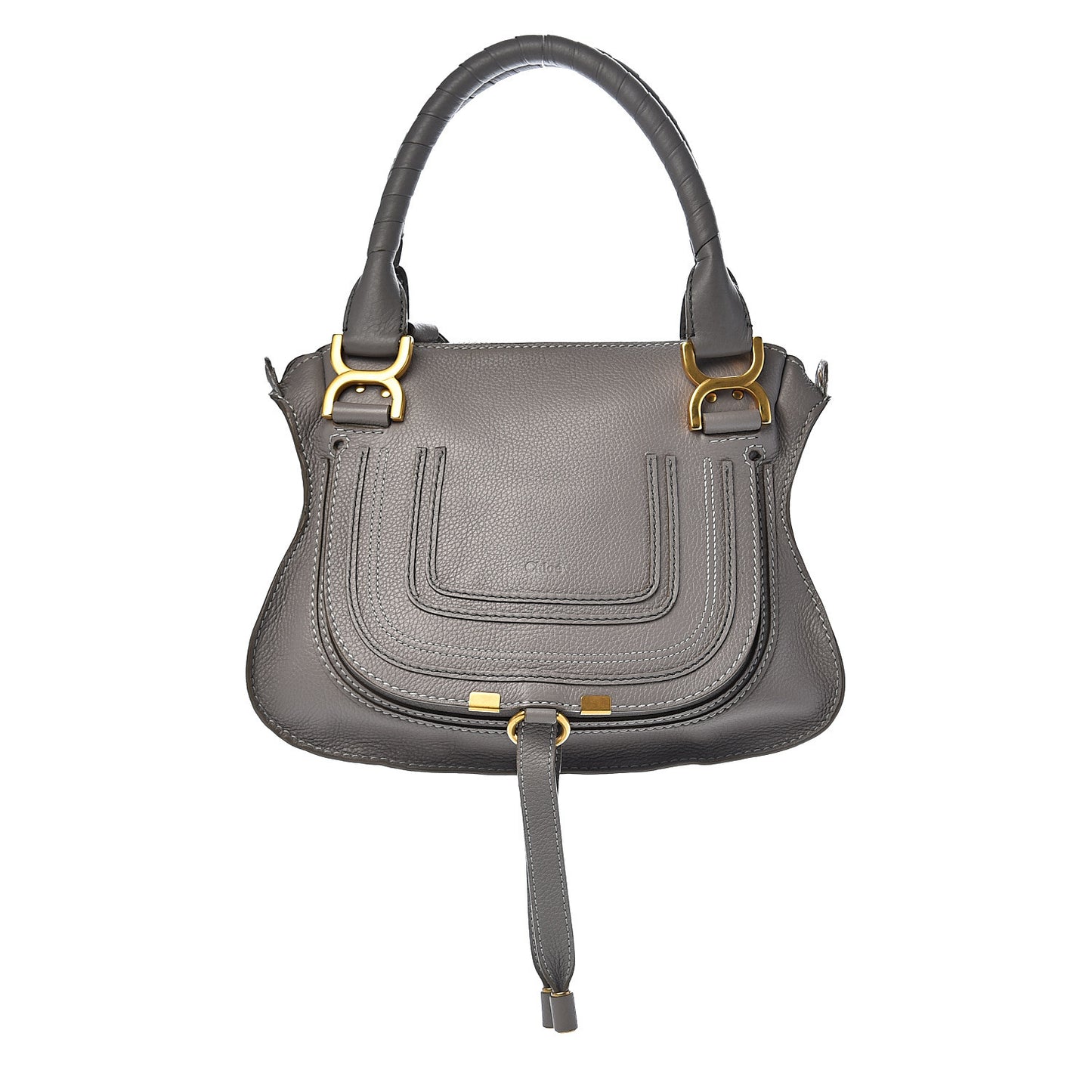 Calfskin Small Marcie Satchel Cashmere Grey