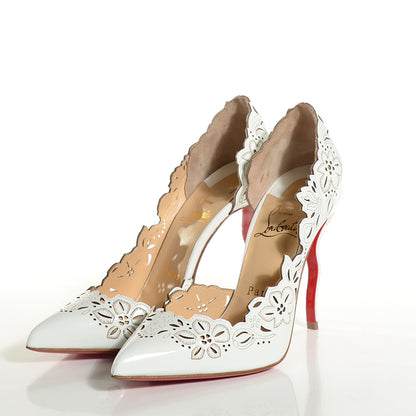 Christian Louboutin Patent Calf Beloved Laser Cut 100 Pumps 36 White 3 of 7